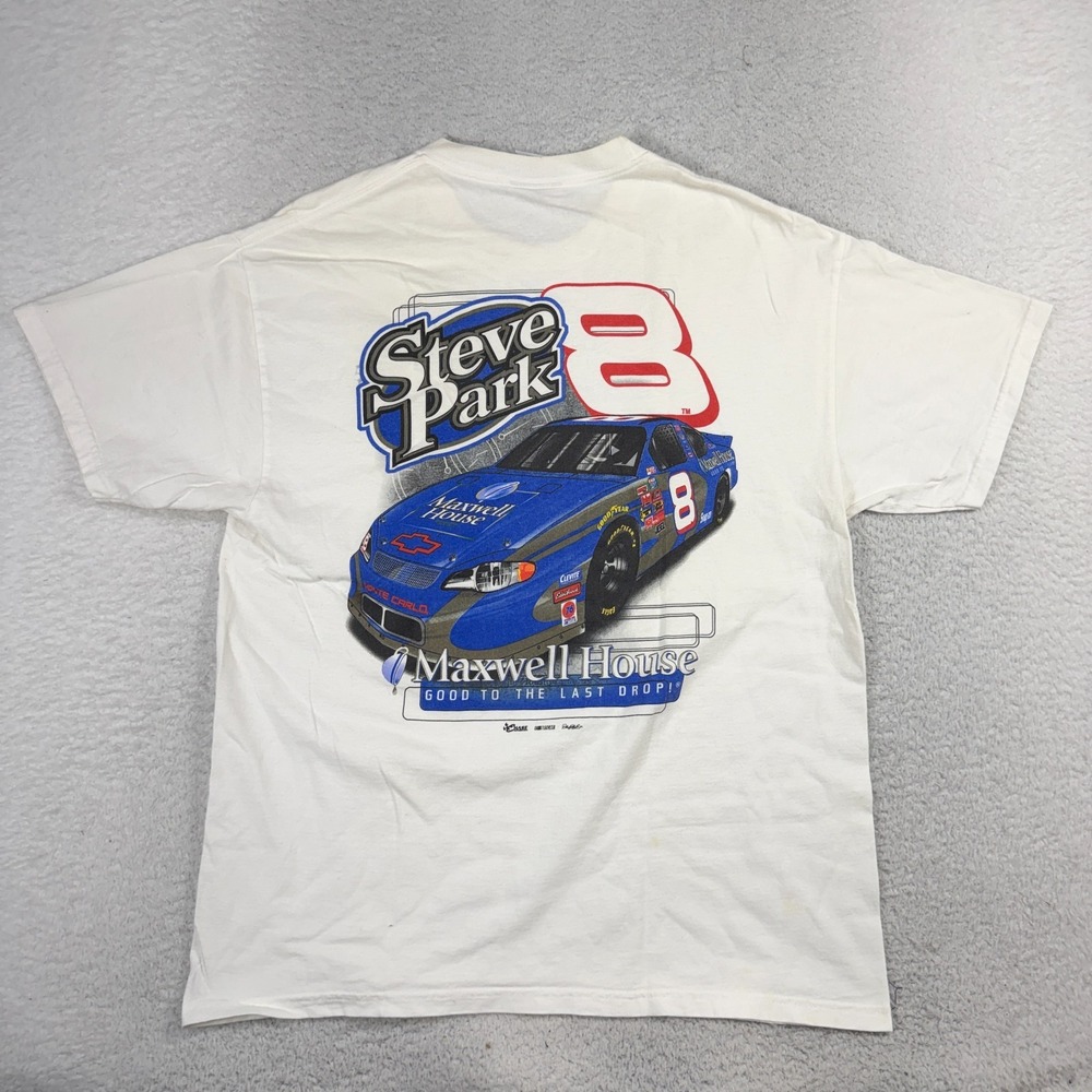 Steve Park Chance 2 Maxwell House #8 NASCAR Shirt Medium Vintage Fade Nascar